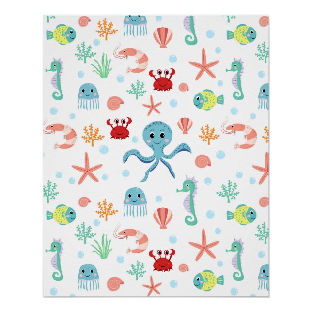 Sea World pattern Poster (Front)