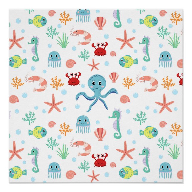 Sea World pattern Poster (Front)