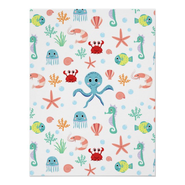 Sea World pattern Poster (Front)