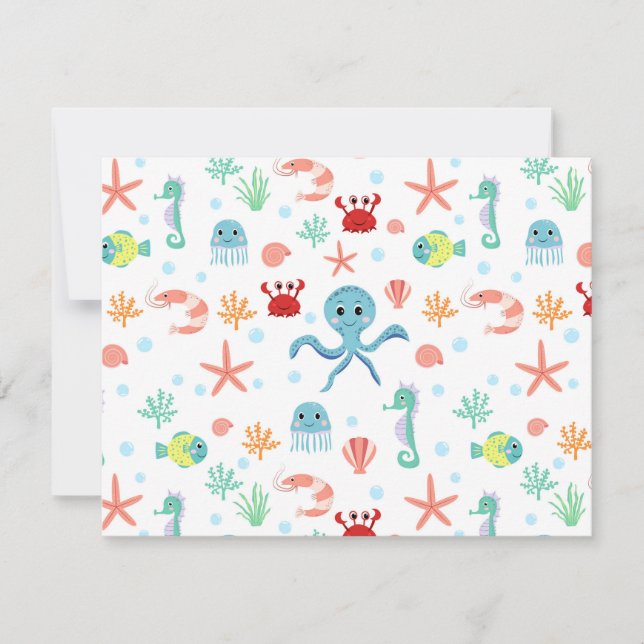 Sea World pattern Save The Date (Front)