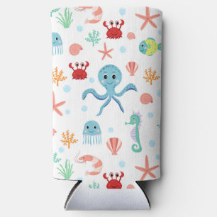 Sea World pattern Seltzer Can Cooler