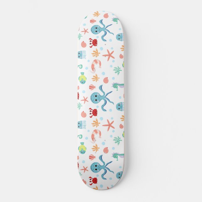 Sea World pattern Skateboard (Front)