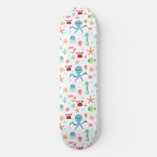 Sea World pattern Skateboard (Front)