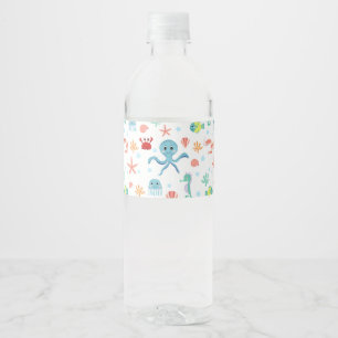 Sea World pattern Water Bottle Label