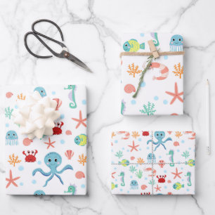 Sea World pattern Wrapping Paper Sheet