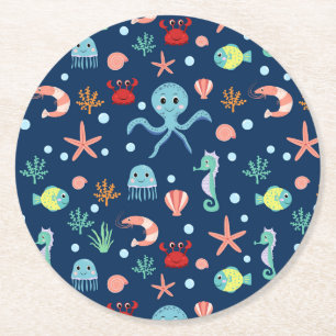 Sea World Round Paper Coaster