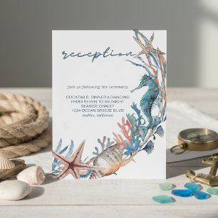 Sea Wreath   Beach Wedding Reception Enclosure Card