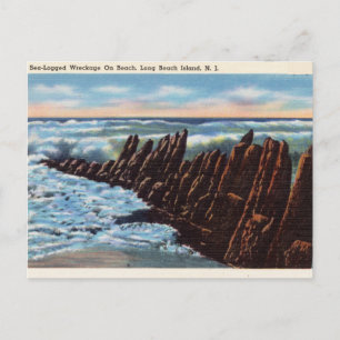 Sea Wreckage, Long Beach Island, New Jersey Postcard