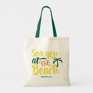 Sea You At The Beach Summer Quote Personalised Tote Bag