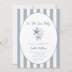 Sea You Soon Baby Coastal Baby Shower  Invitation