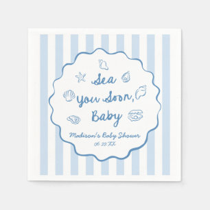 Sea You Soon Baby Coastal Baby Shower Napkin