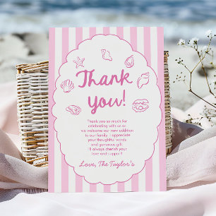 Sea You Soon, Baby Seashell Coastal Baby Shower Thank You Card