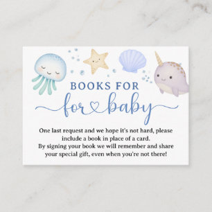 Sea You Soon Baby Shower Book For Baby Enclosure Card