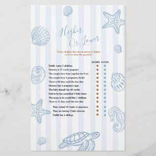 Sea You Soon Baby shower Higher or Lower
