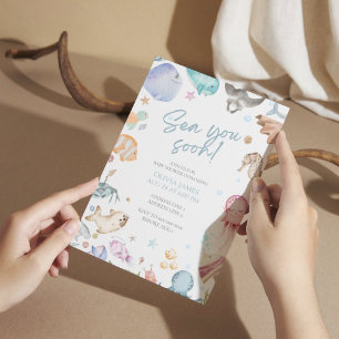 Sea you soon baby shower invitation