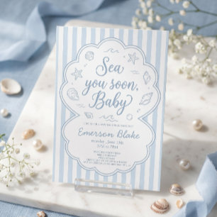 Sea You Soon Baby Shower Invitation Coastal Seas