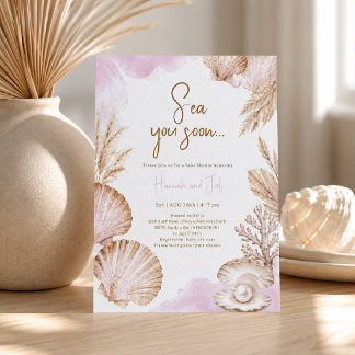 Sea You Soon Baby Shower, Ocean Baby Girl Invitation