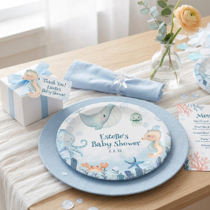 Sea You Soon Baby Shower Ocean creature baby showe Paper Plate