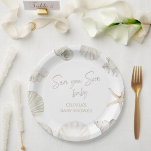 Sea you soon baby shower paper plate