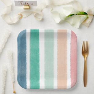 Sea You Soon Baby Shower Striped Paper Plate