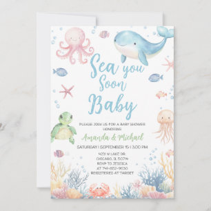 Sea You Soon Baby Under the Sea Baby Shower Invitation