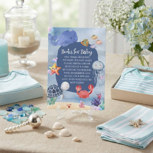 Sea You Soon blue boy watercolor sea creatures  Enclosure Card