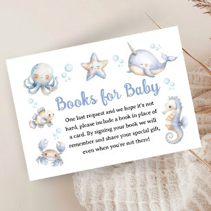 Sea You Soon Boy Baby Shower Books For Baby Enclosure Card