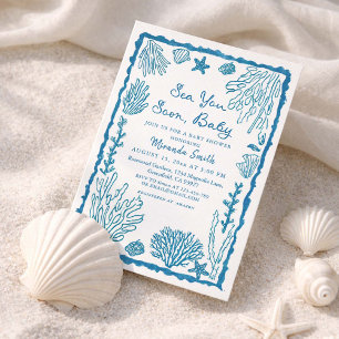 Sea You Soon Coastal Baby Shower Invitation