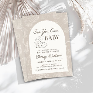 Sea You Soon Coastal Baby Shower Invitation