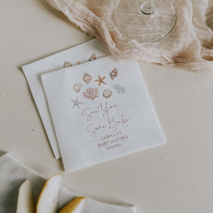 Sea You Soon Coastal Baby Shower Napkin