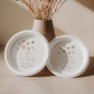 Sea You Soon Coastal Baby Shower  Paper Plate