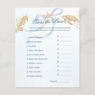 Sea You Soon Guess the Price Baby Shower Game