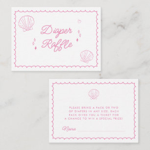 Sea You Soon Hand Drawn Baby Shower Diaper Raffle Enclosure Card