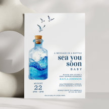 Sea You Soon Message in a Bottle Baby Shower