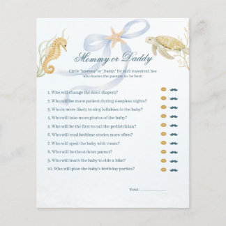 Sea You Soon Mummy or Daddy Baby Shower Game