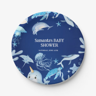 Sea You Soon Nautical Baby is on the Way Baby Paper Plate