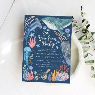 Sea You Soon Ocean Animals Boy Baby Shower Invitat Invitation