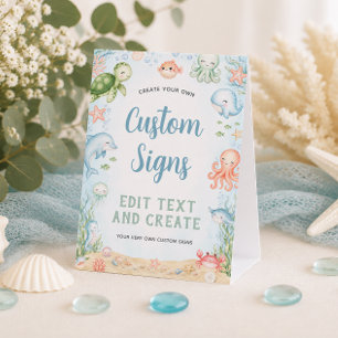 Sea You Soon Ocean Baby Shower 5x7 Custom Sign