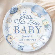 Sea You Soon Ocean Baby Shower Boy Blue
