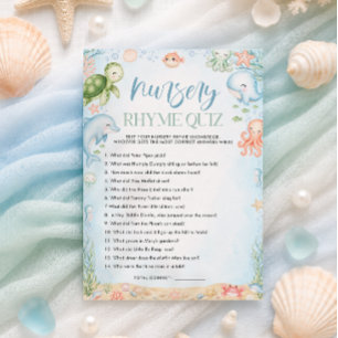 Sea You Soon Ocean Baby Shower Nursery Rhyme Game Invitation