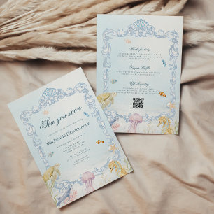 Sea You Soon Rococo All in One Baby Shower Invitation