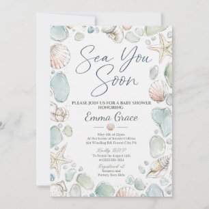 Sea You Soon SeaGlass Baby Shower Invite