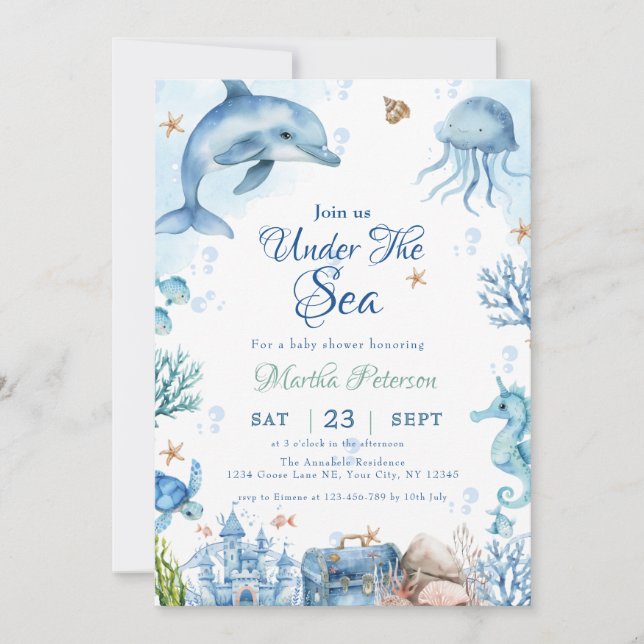 Sea You Soon Seashell Baby Shower Invitation (Front)