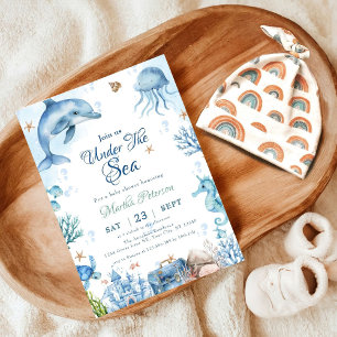 Sea You Soon Seashell Baby Shower Invitation