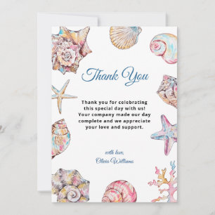 Sea You Soon Seashell Baby Shower Thank You Card