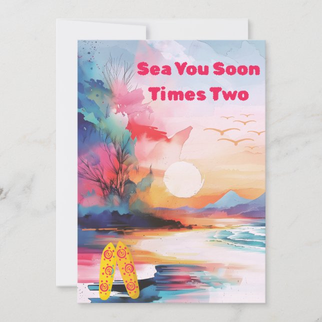 Sea You Soon Times Two Twin Baby Shower Invitation (Front)