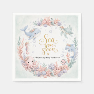 Sea You Soon Under the Sea Neutral Baby Shower Napkin