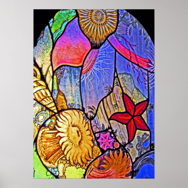 Seabed / Ocean Floor on Stained Glass Poster (Front)