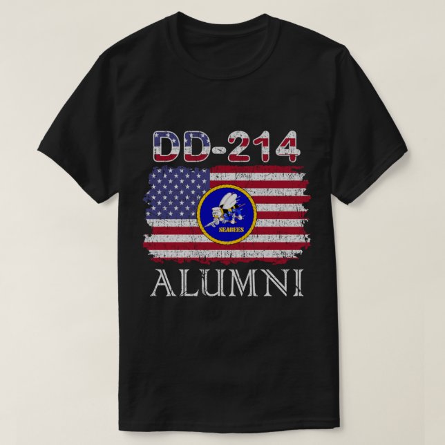 Seabees Alumni Dd-214 Seabees Veteran Dd214 Gift T T-Shirt (Design Front)