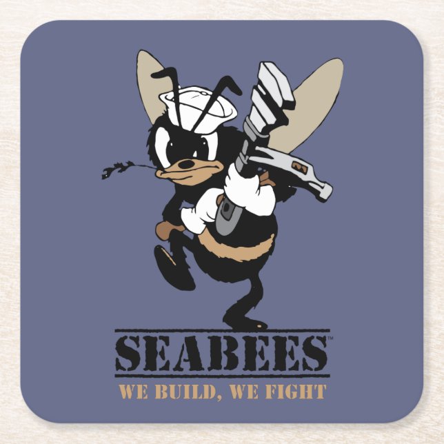 Seabees We build We Fight Paper Coaster (Front)